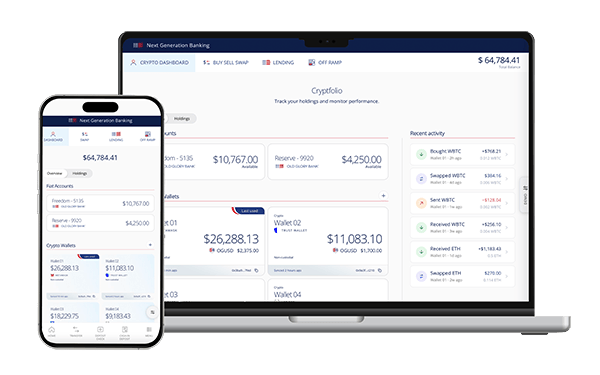 Devices with OGB's Crypto Platform on screen