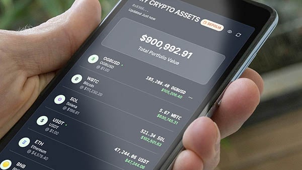 OGB Crypto Dashboard on a phone